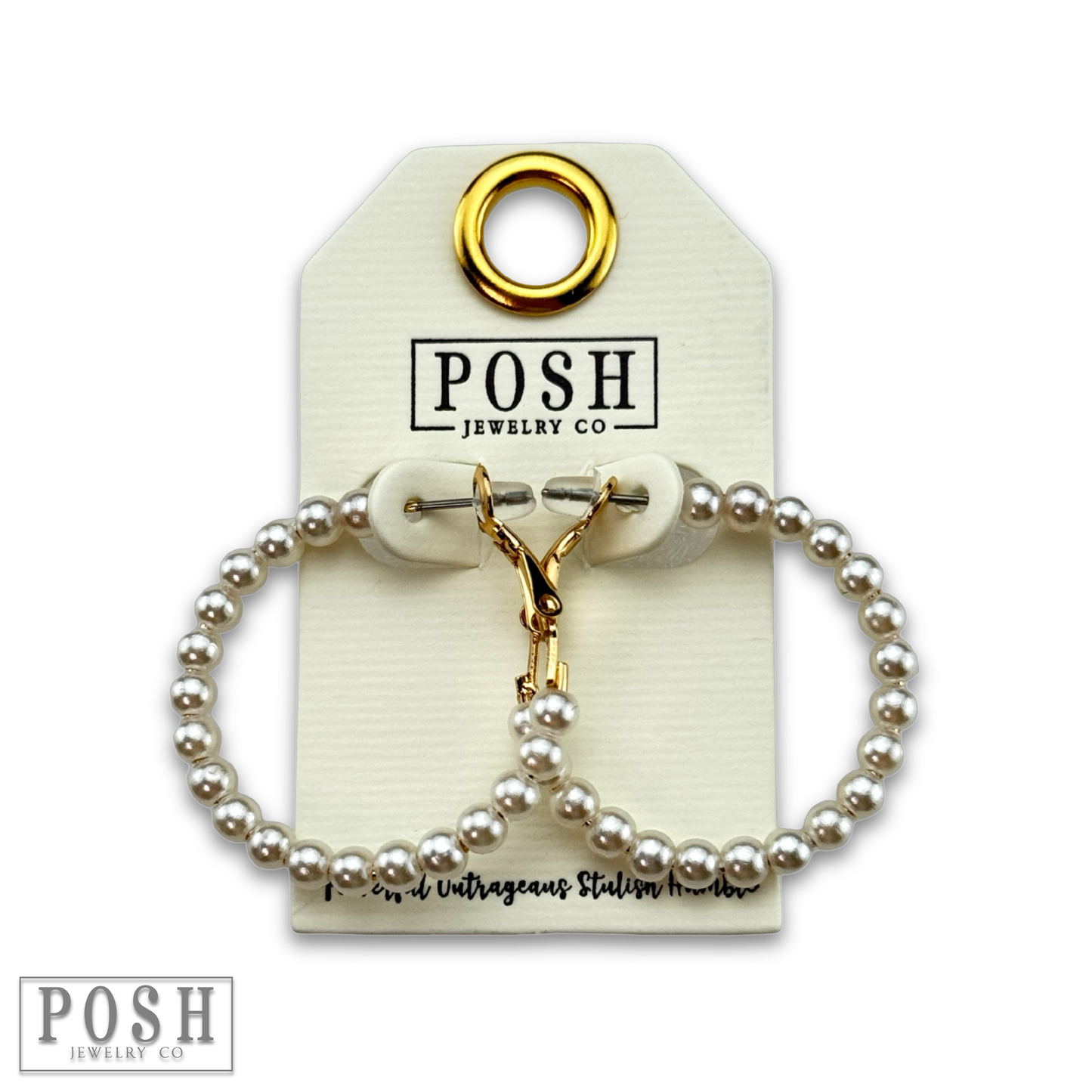 Round bead hoop earring