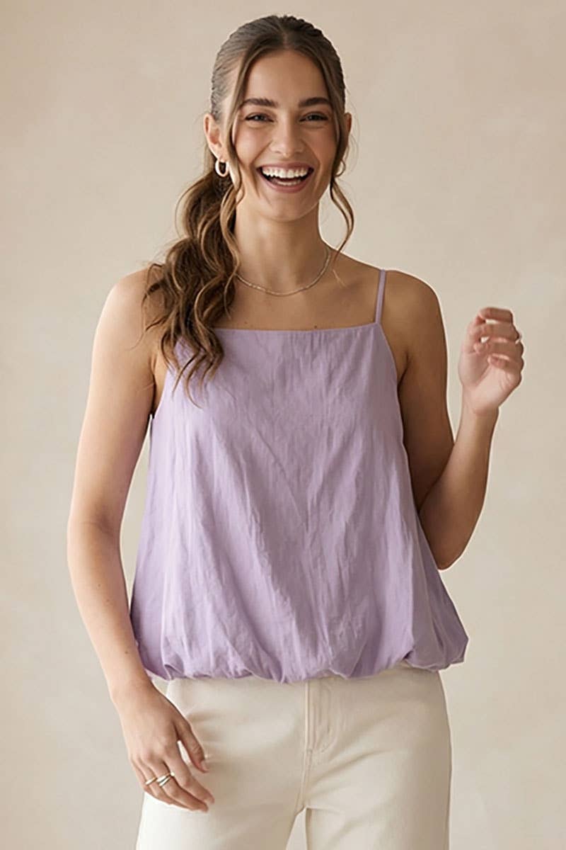 Billowy Cami Top With Bubble Hem