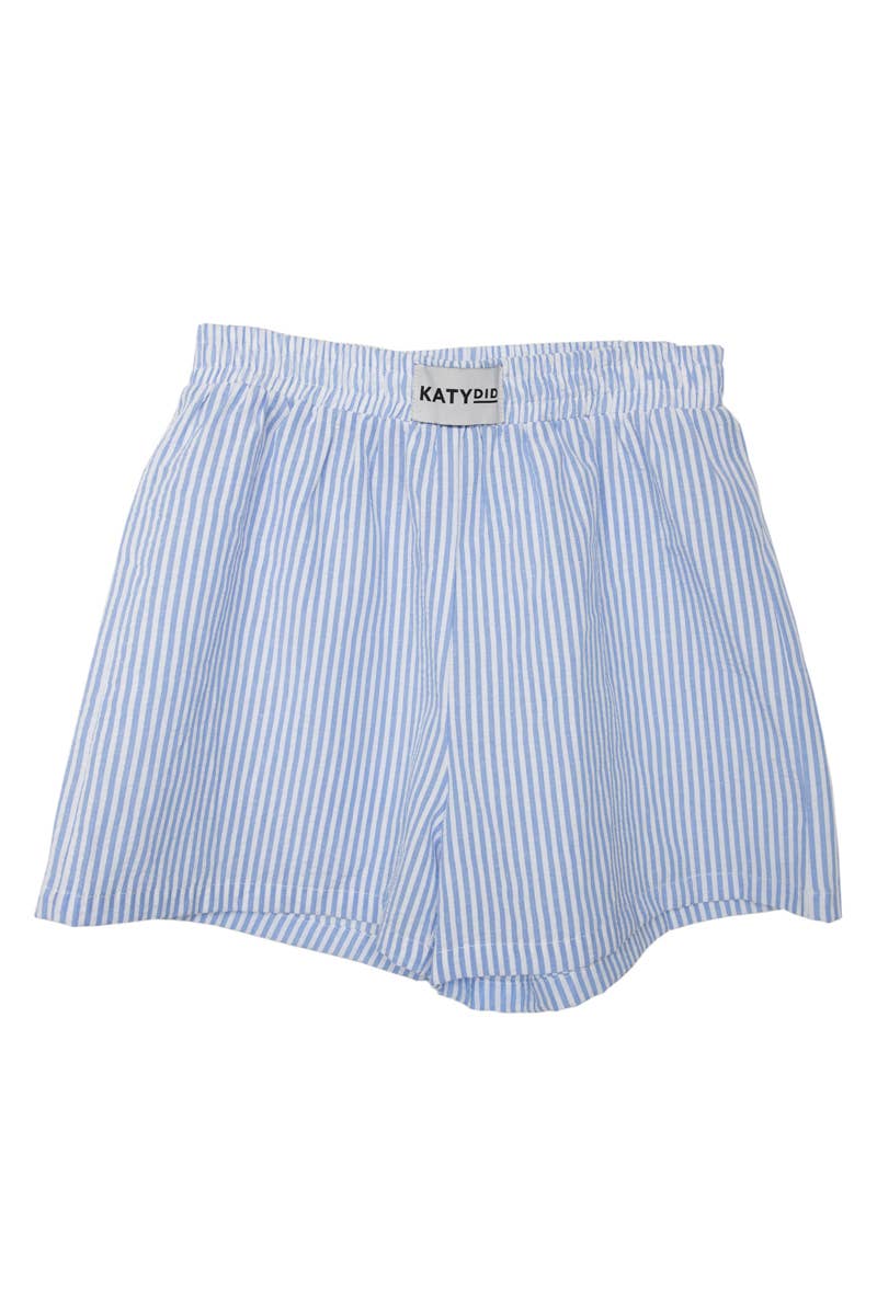Blue Striped Boxer Shorts Women