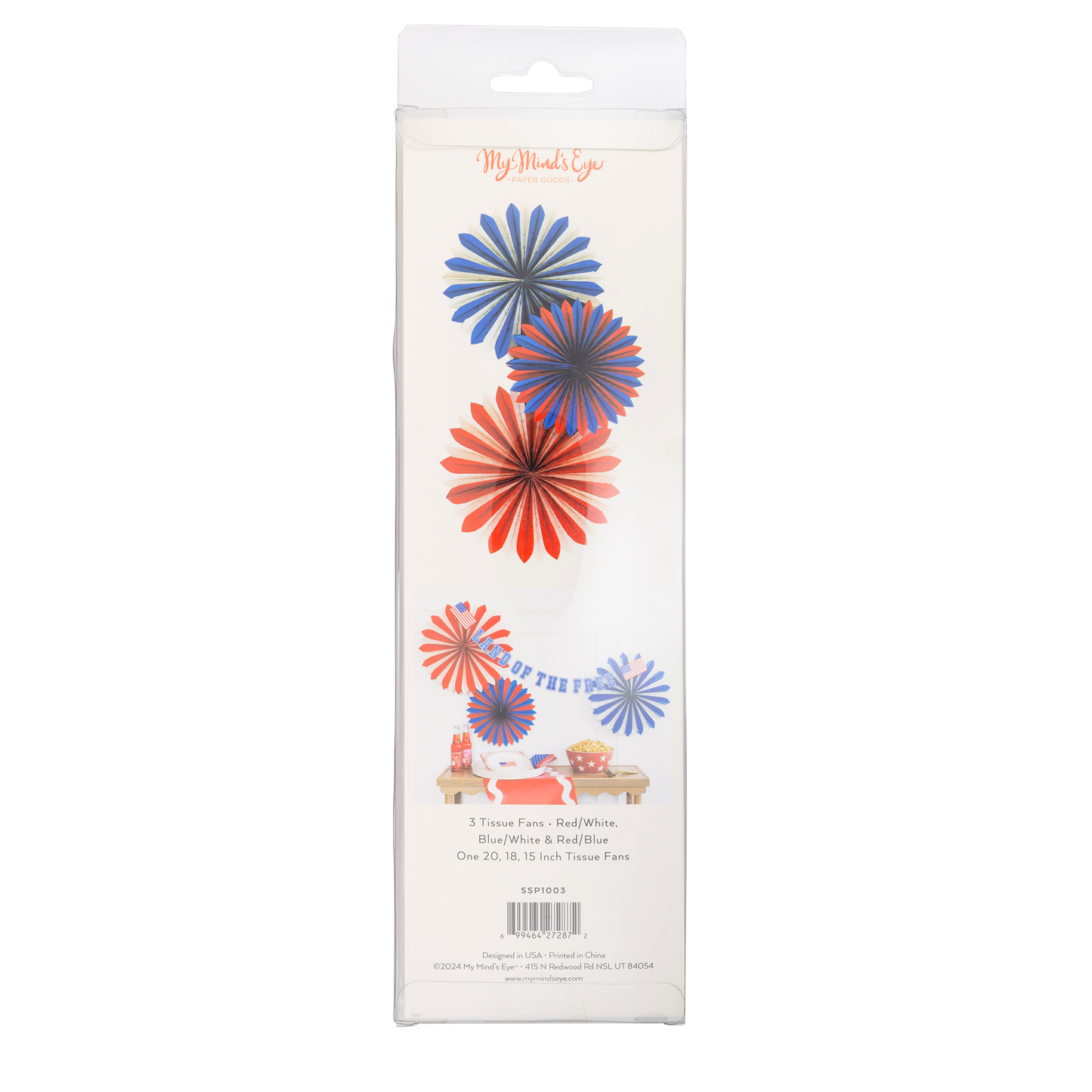 Multi Color Tissue Party Fans
