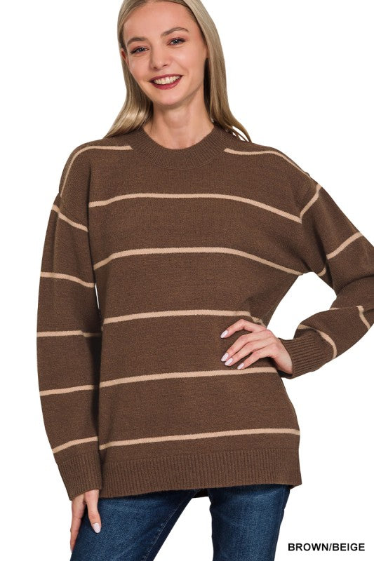Round Neck Stripe Sweater