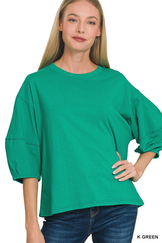 3/4 Balloon Sleeve Top