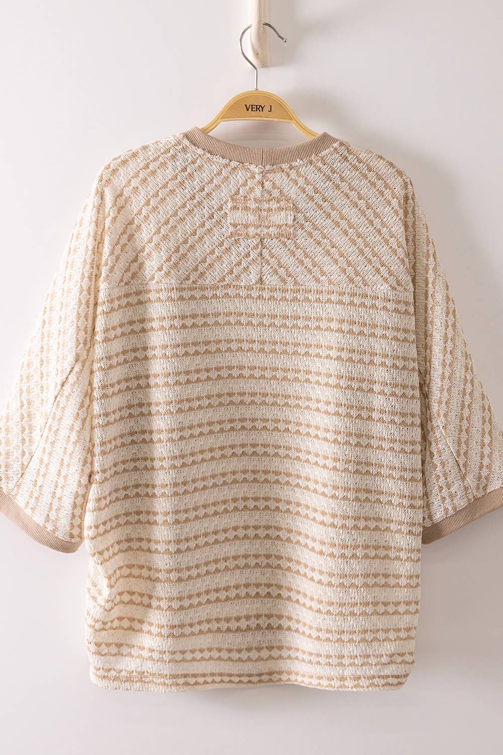 PLUS SIZE Textured Stripe Knit Top