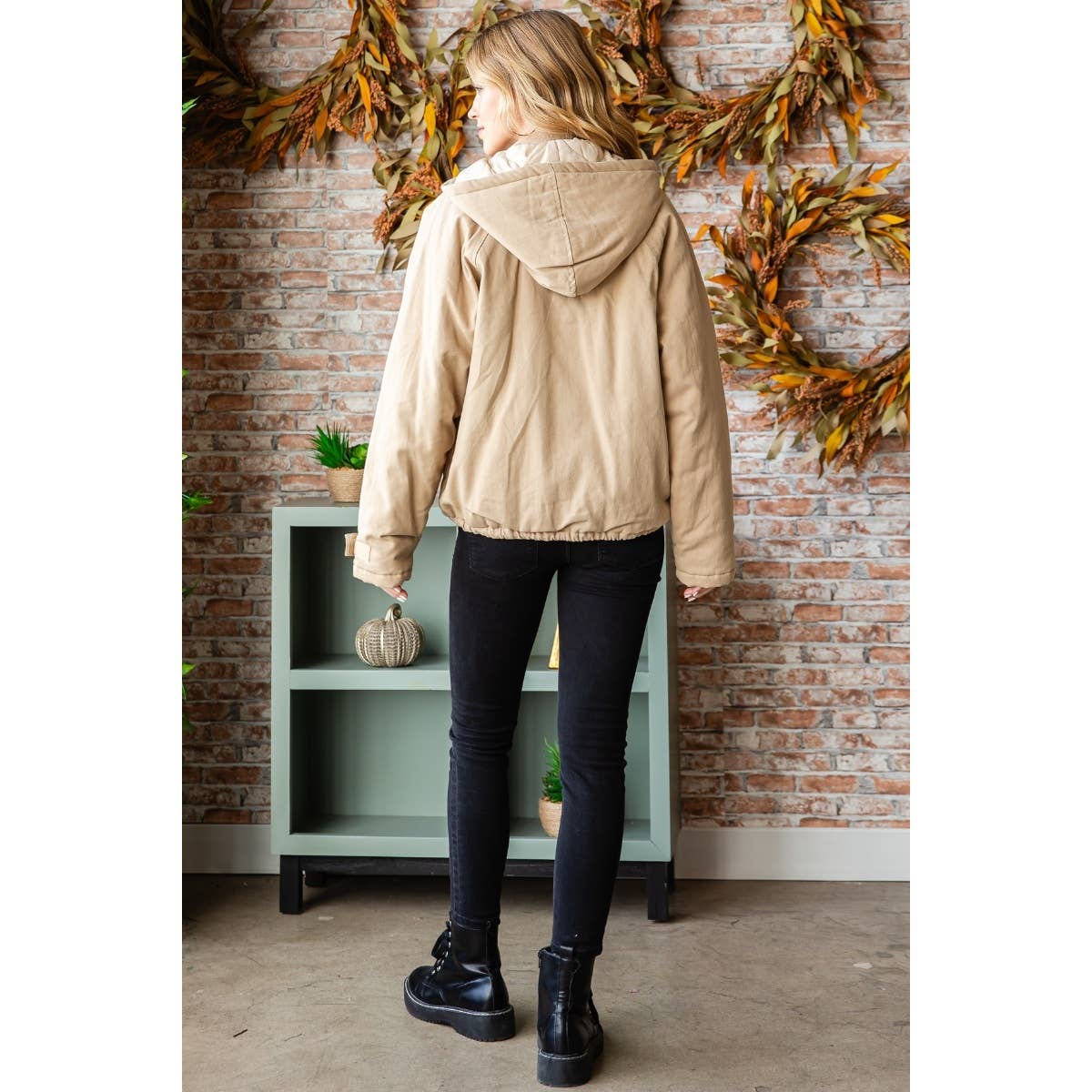 Solid Zip Up Hoodie Jacket