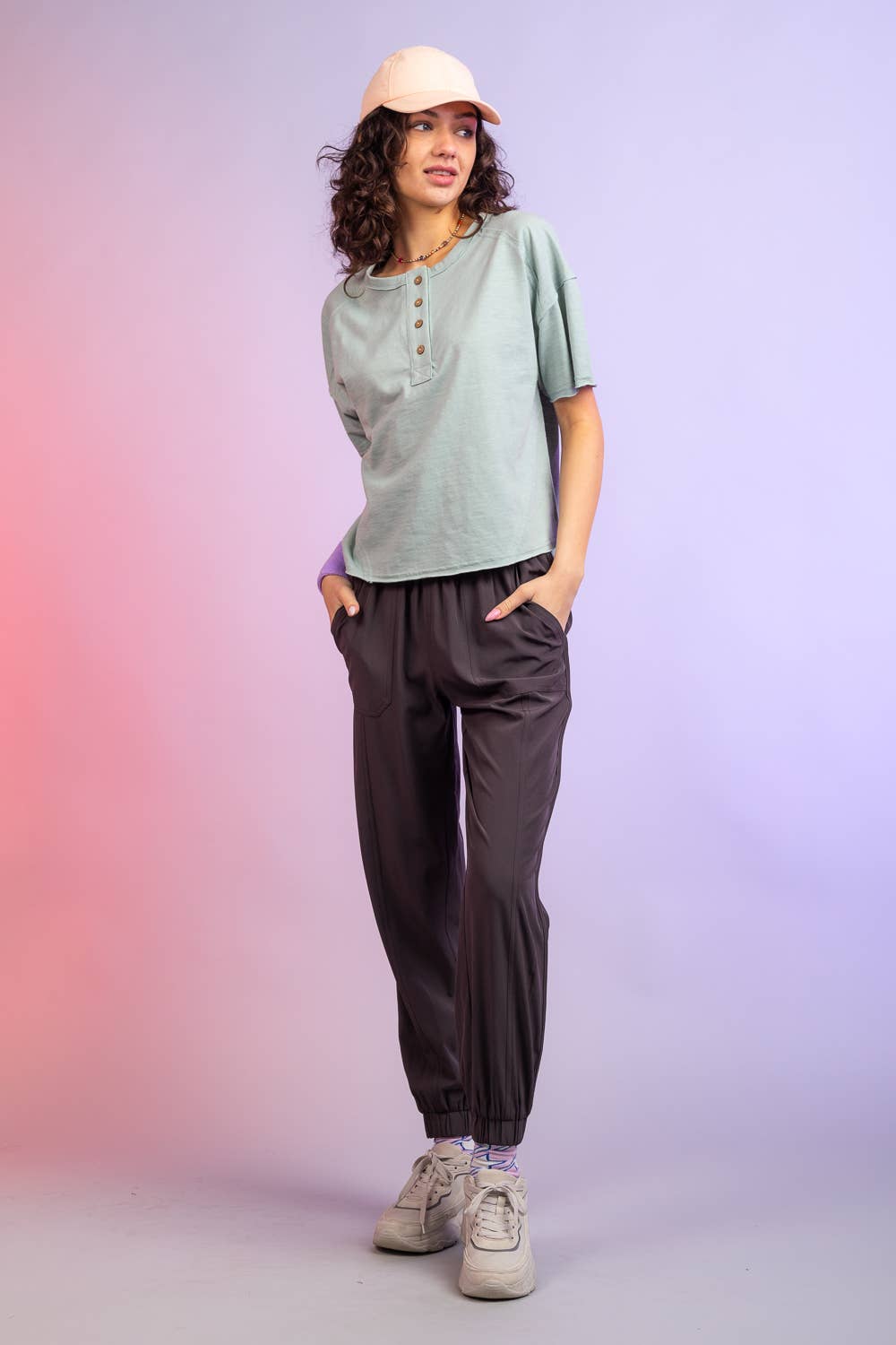 High Waisted Cargo Active Joggers w/ Pockets