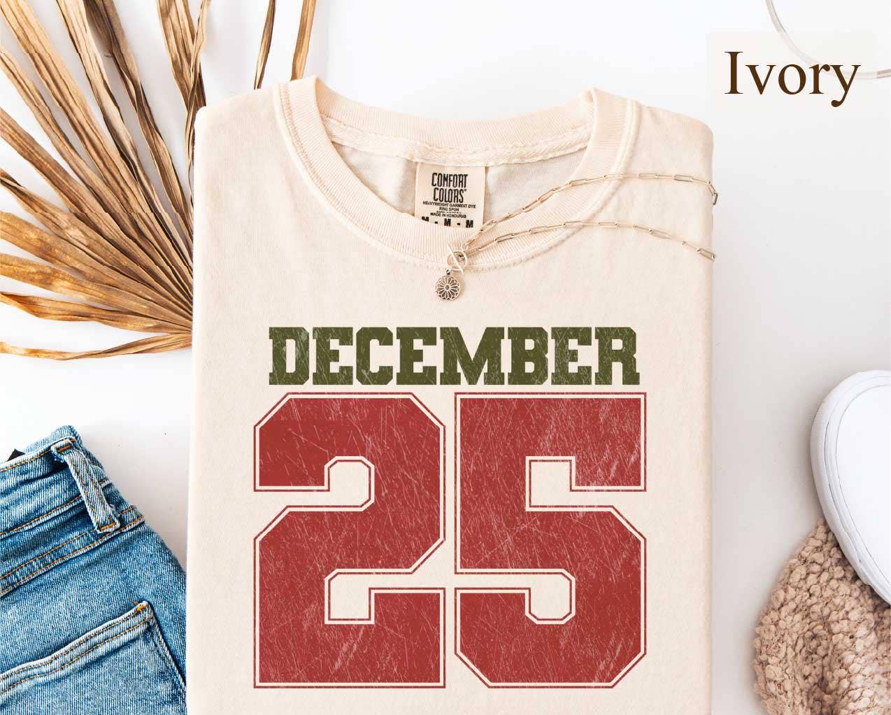 Distressed December 25 Christmas T-shirt