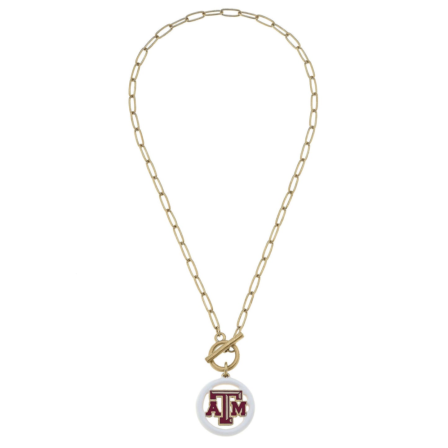 Texas A&M Aggies Logo Enamel T-Bar Necklace