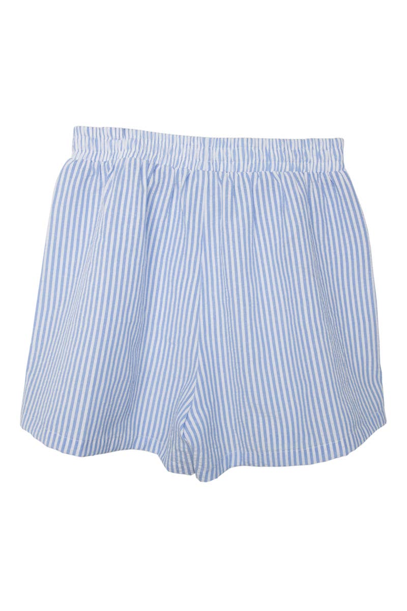 Blue Striped Boxer Shorts Women