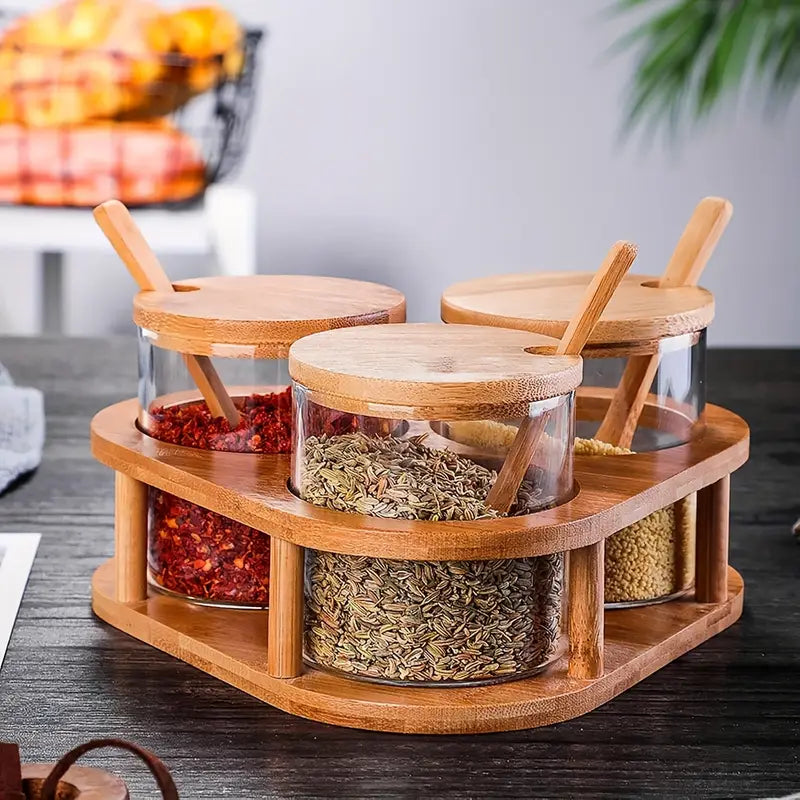 Trio Glass Spice Condiment Set