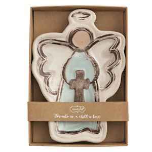 ANGEL WITH CROSS TIDBIT DISH