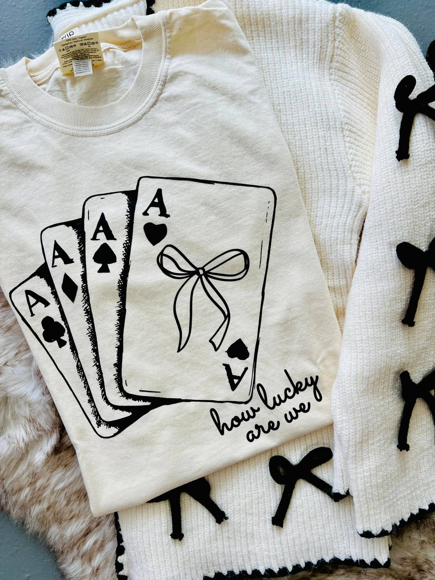 How Lucky Are We Coquette Cards T-Shirt