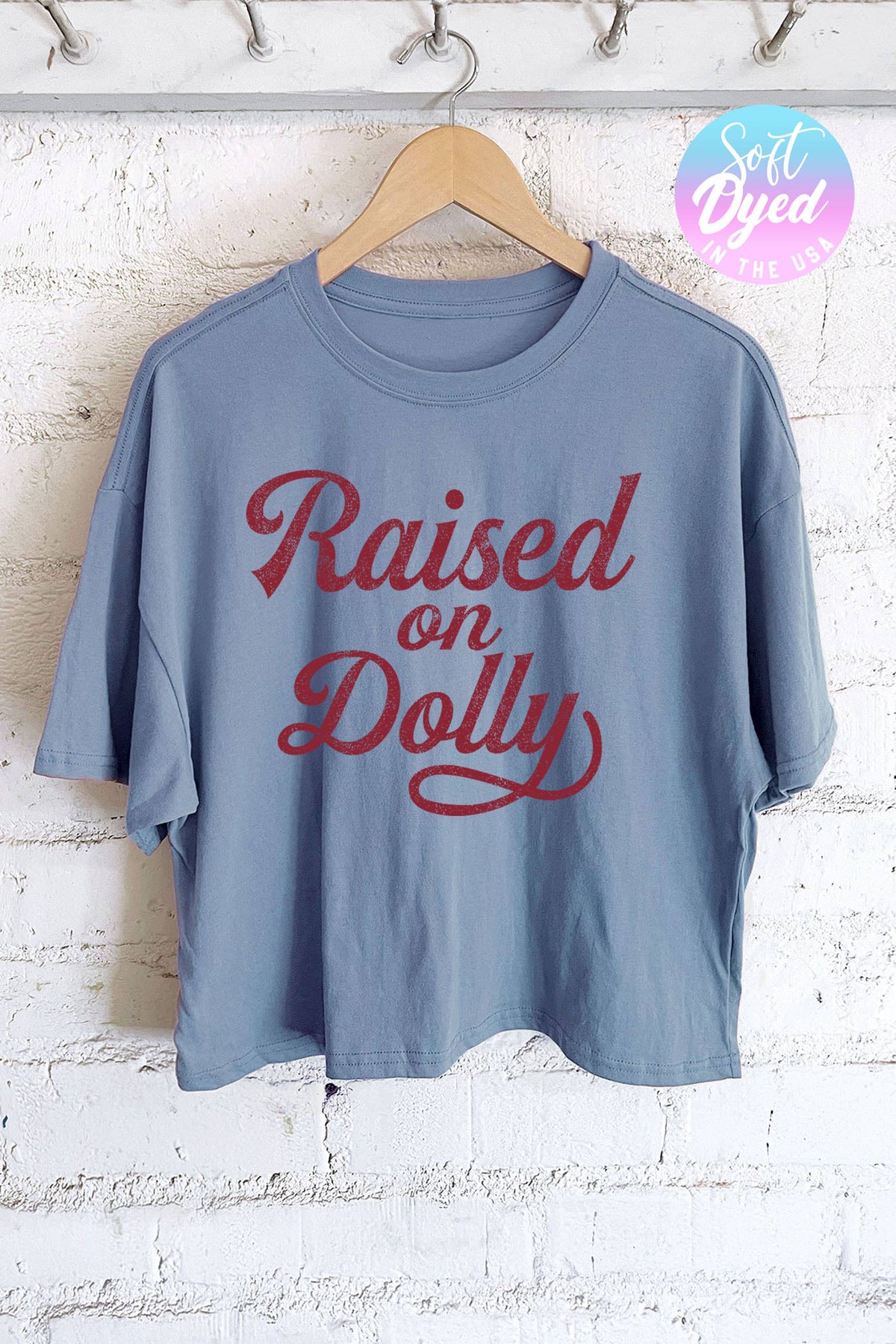 RAISED ON GRAPHIC LONG CROP TOP