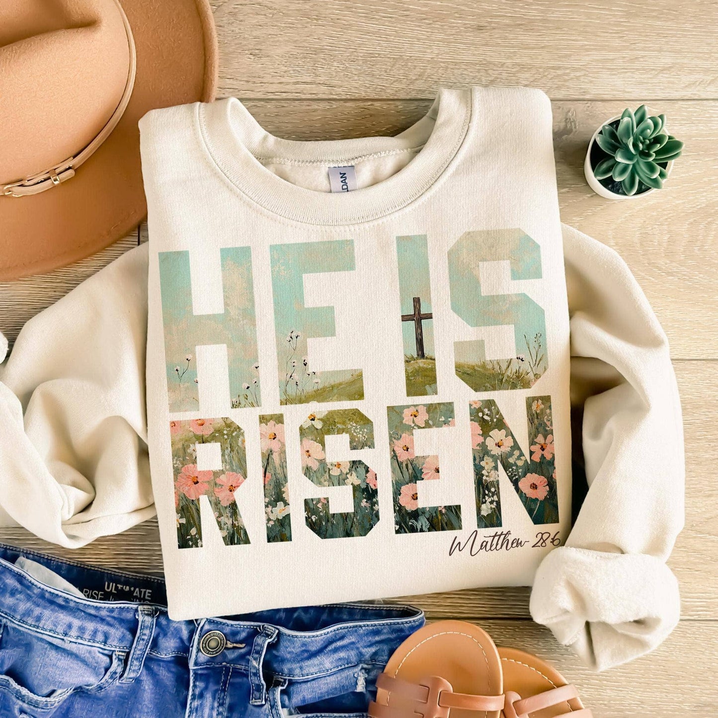 He is Risen Sweatshirt, Trendy Spring Easter T-Shirt
