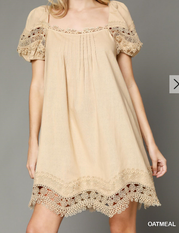 Lace Trim Babydoll Dress