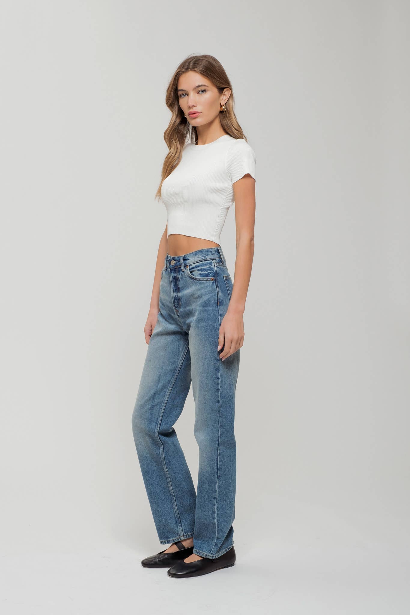 RIBBED SWEATER CROP TOP