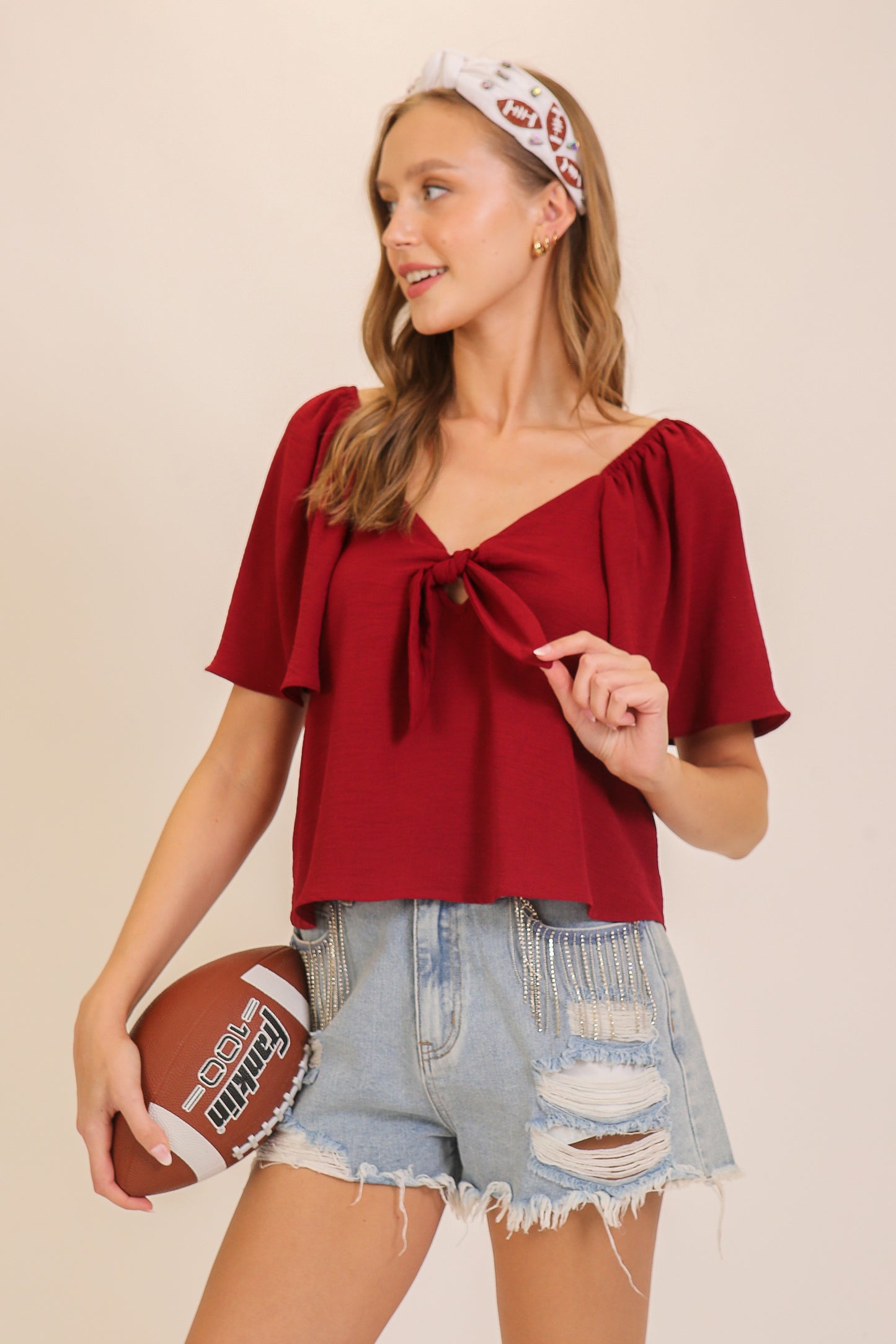 Front Tie Airflow Blouse