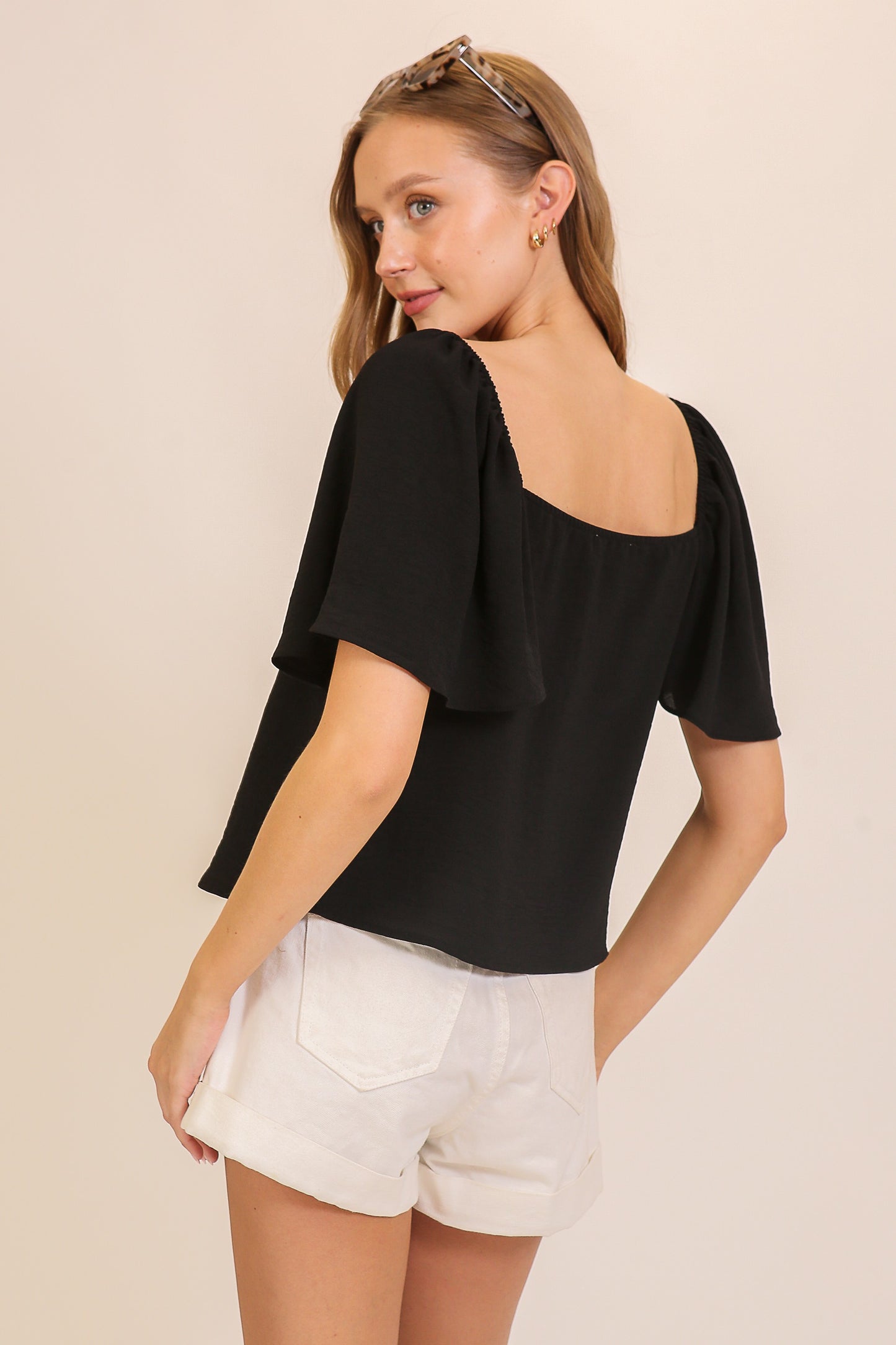 Front Tie Airflow Blouse