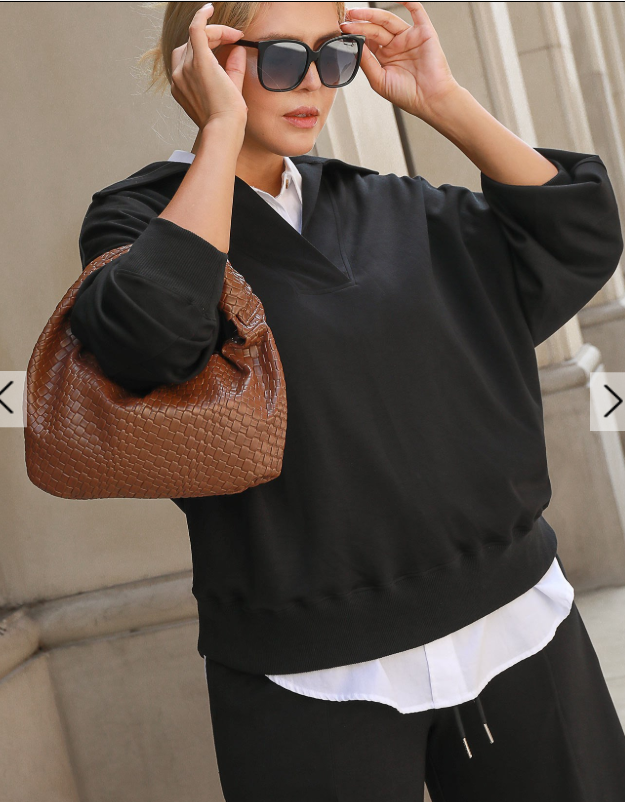 Luxeknit Chic Ease Collared Pullover