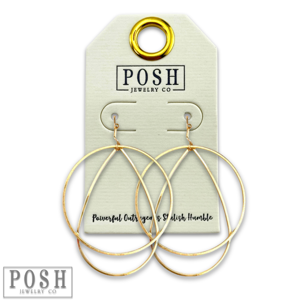 Teardrop over circle earring