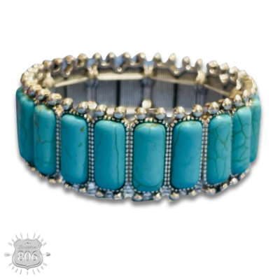 Western rectangle stone bracelet