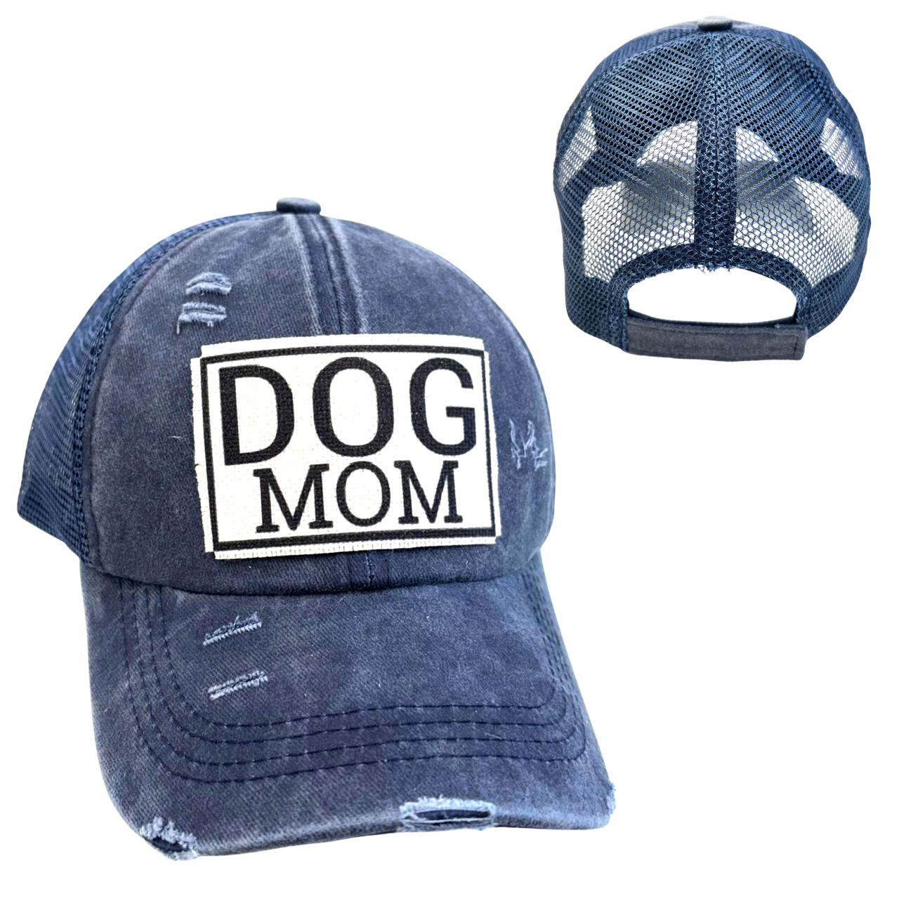 DOG MOM BALL CAP | WOMAN'S HAT | DISTRESSED