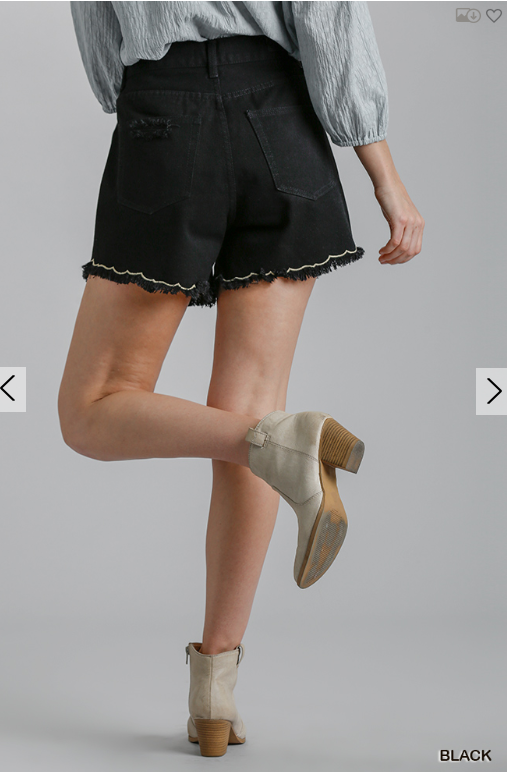 High Waist Wide Raw Jean Shorts