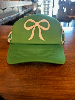Green Checkered Bow Trucker Cap