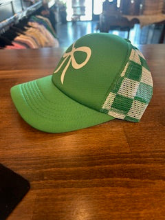 Green Checkered Bow Trucker Cap