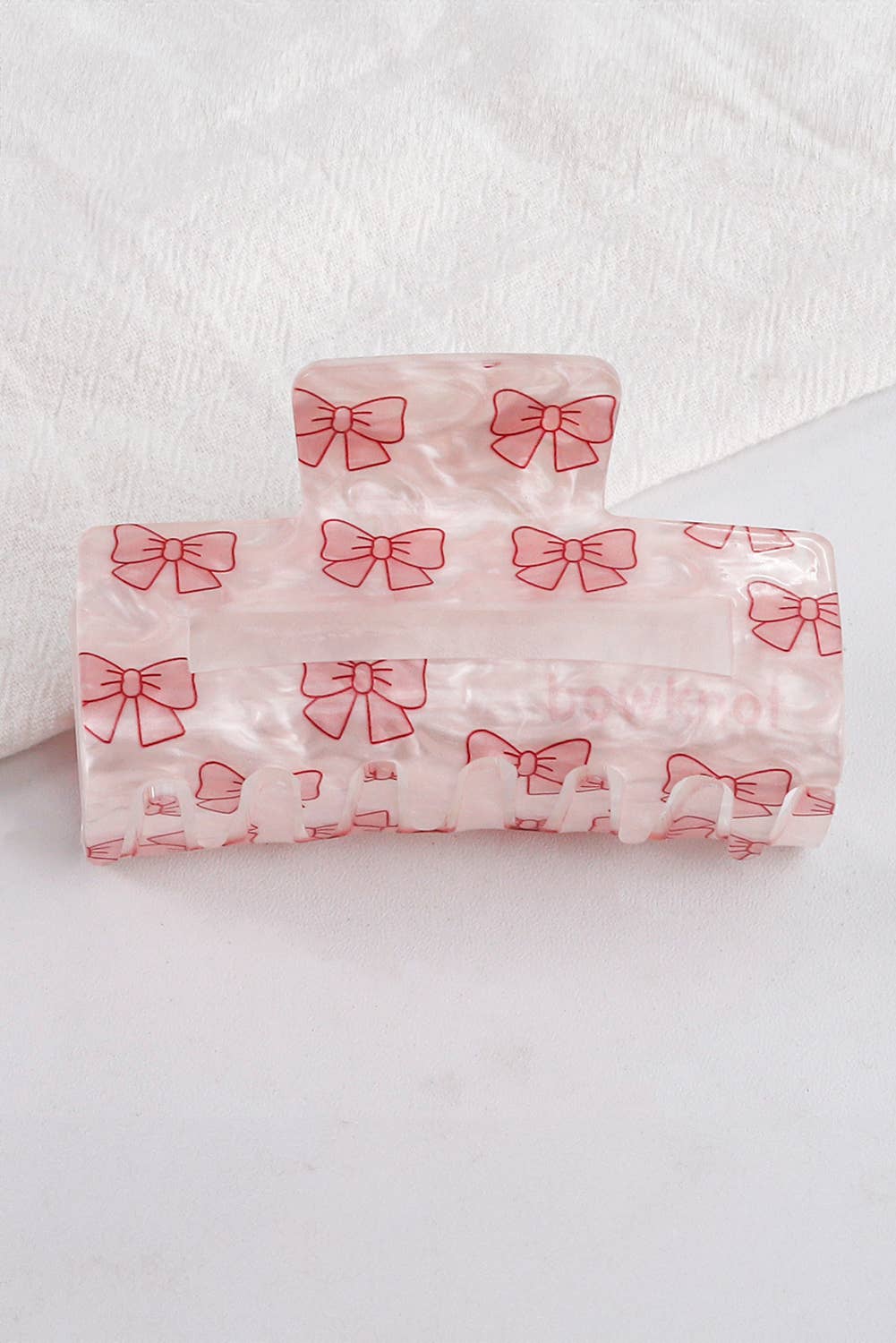 Bow Knot Print Acrylic Square Hair Claw
