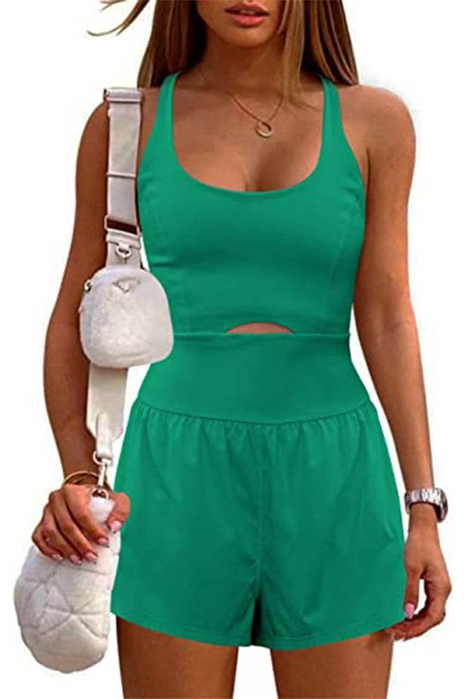 Summer Yoga Sportswear Plain One Piece Romper ZK1252