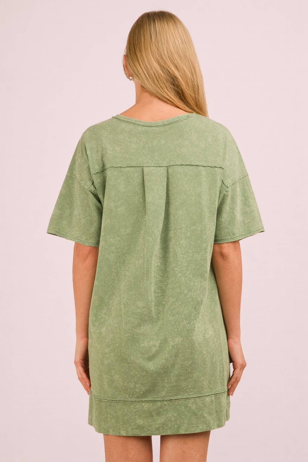 Mineral Washed Knit Oversized Shift Mini Dress