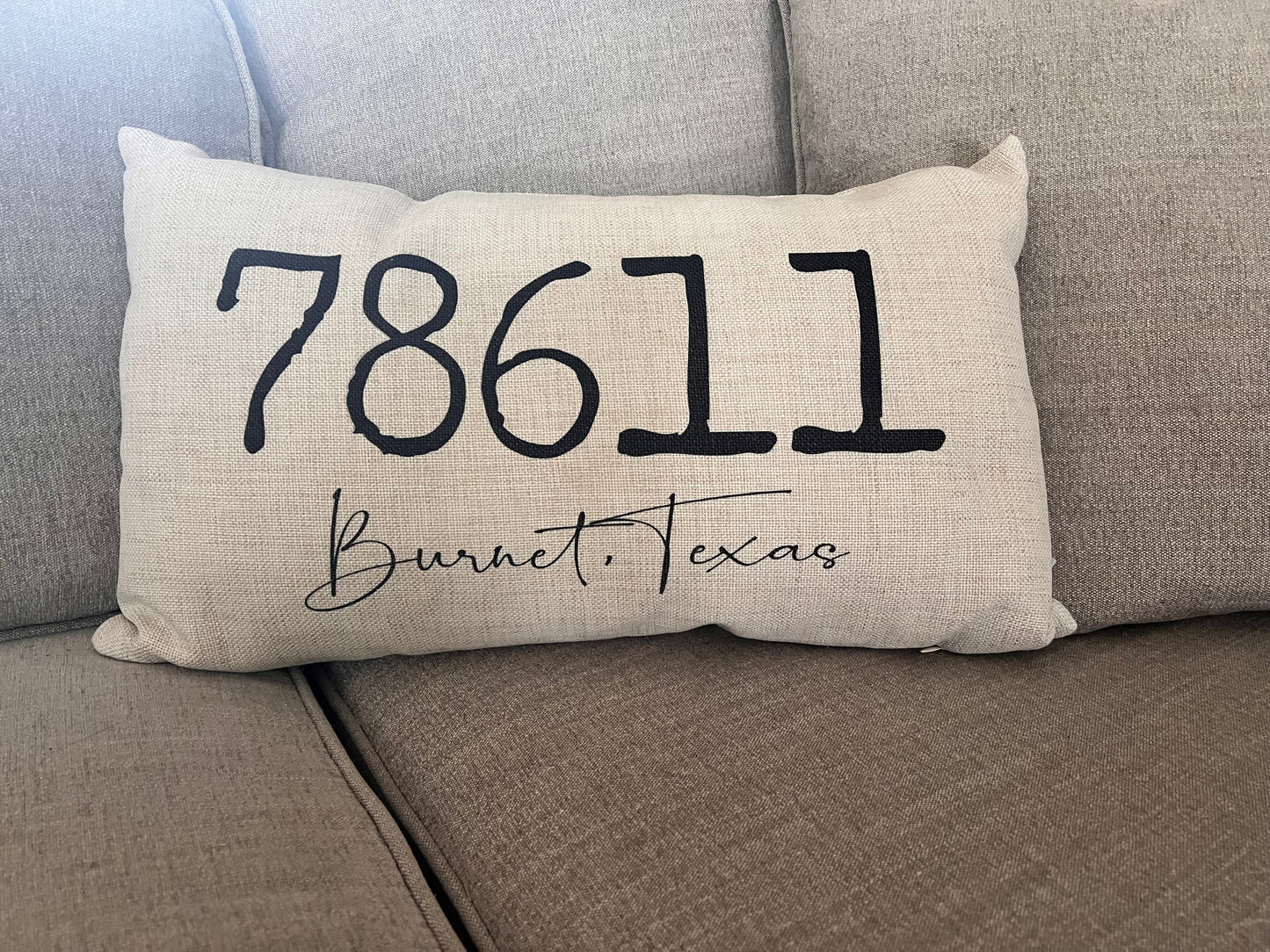 Custom Zip Code, State and City Throw Pillow