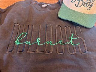 Two Tone Bulldog Embroidered Sweatshirt