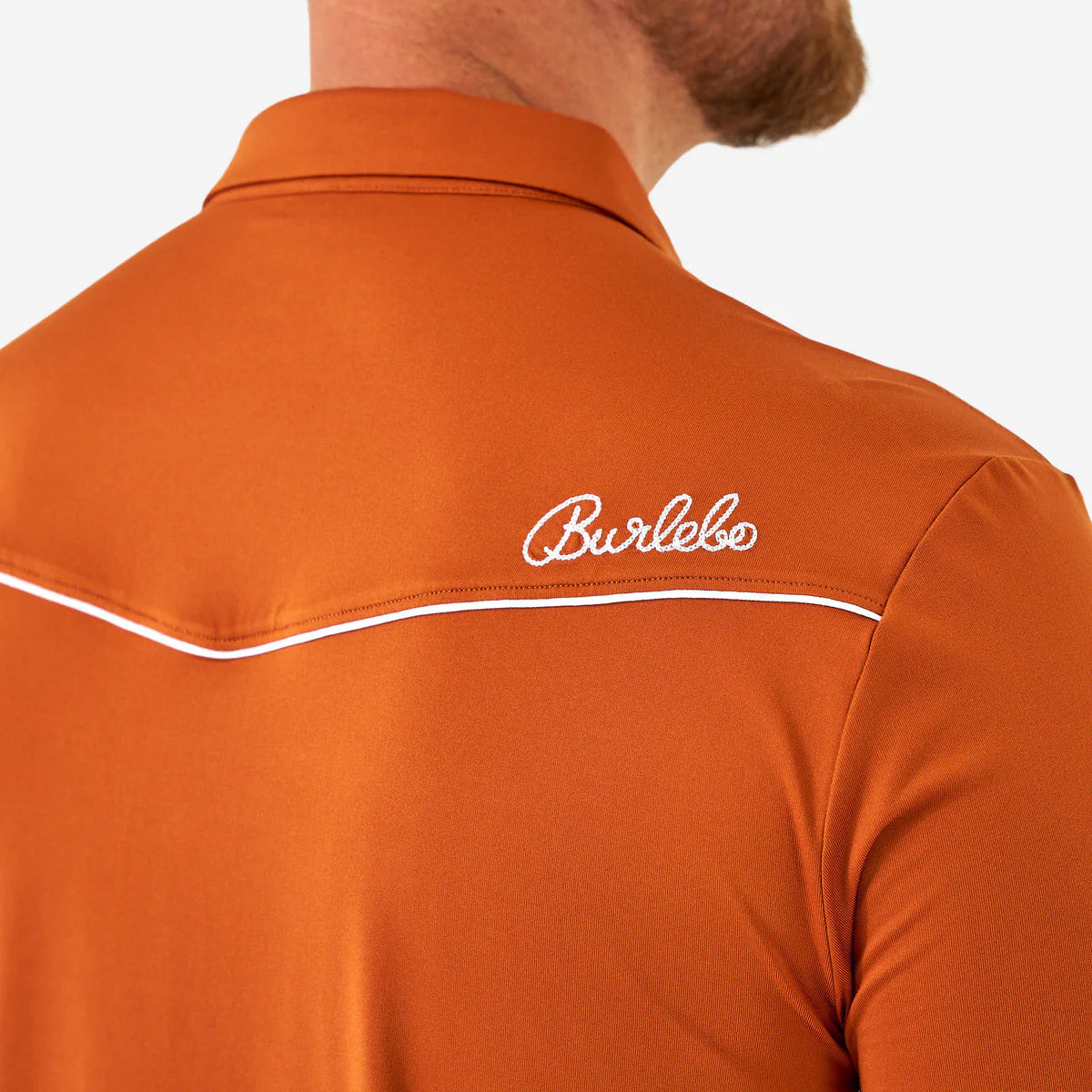 Burlebo Pearl Snap Performance Polo - Orange