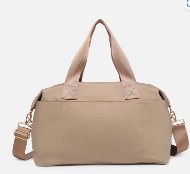 Taupe Nylon Weekender