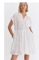 White Cinch-waist Dress