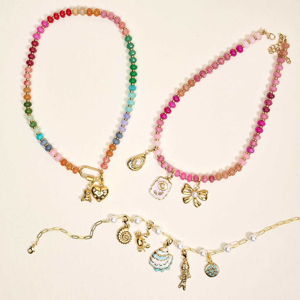 Stone Candy Necklace–Pretty Pinks