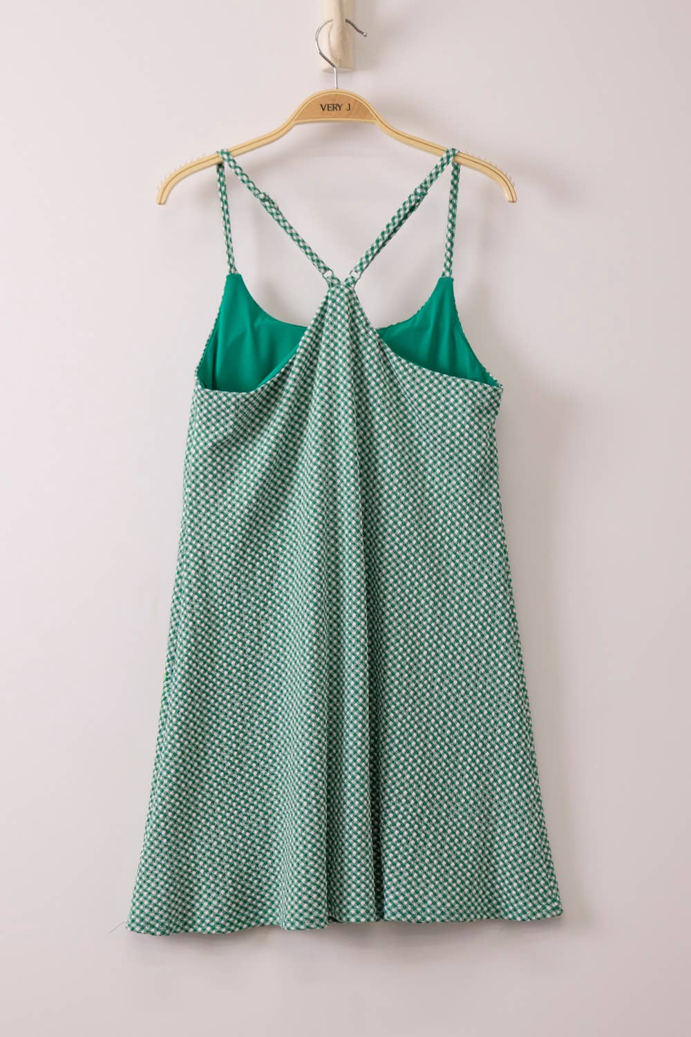 Textured Checkered Knit Activewear Tennis Dress