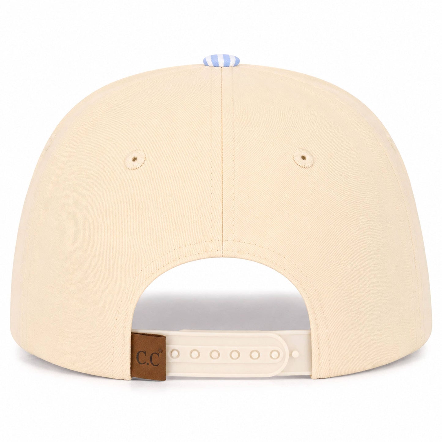 C.C Striped Pattern on Bill Plain Two Tone Trucker Hat