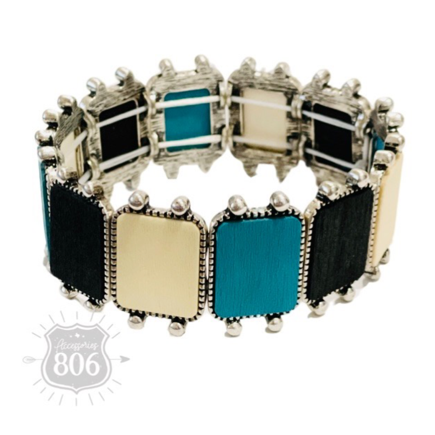 Western wood rectangle bracelet