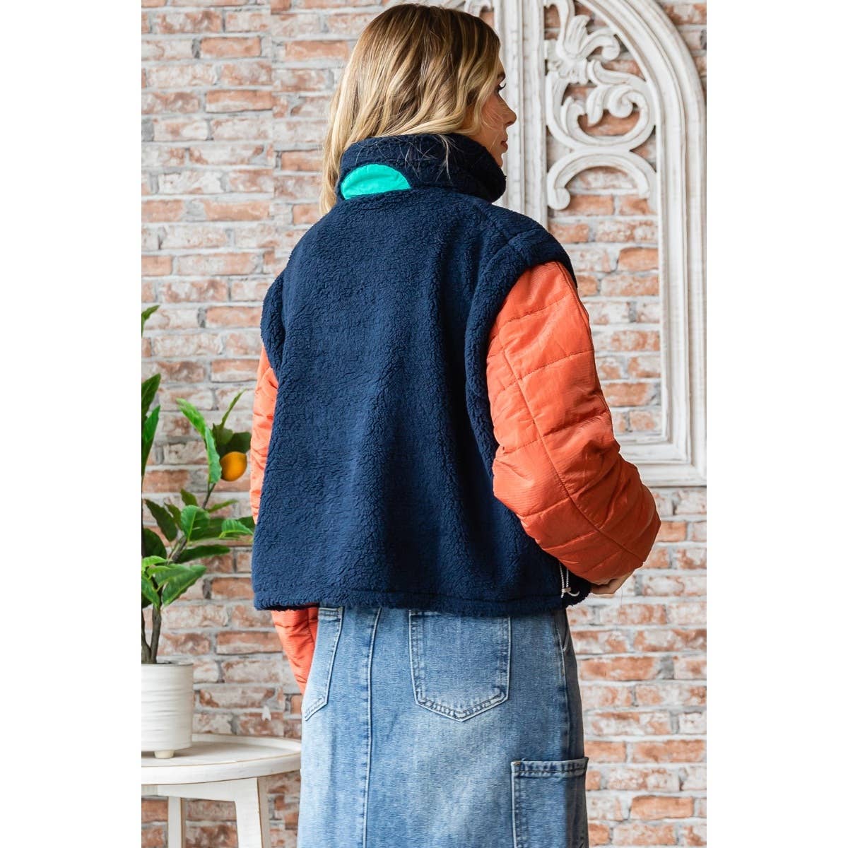 Soft fleece Quilted Puffer Sleeve Pullover