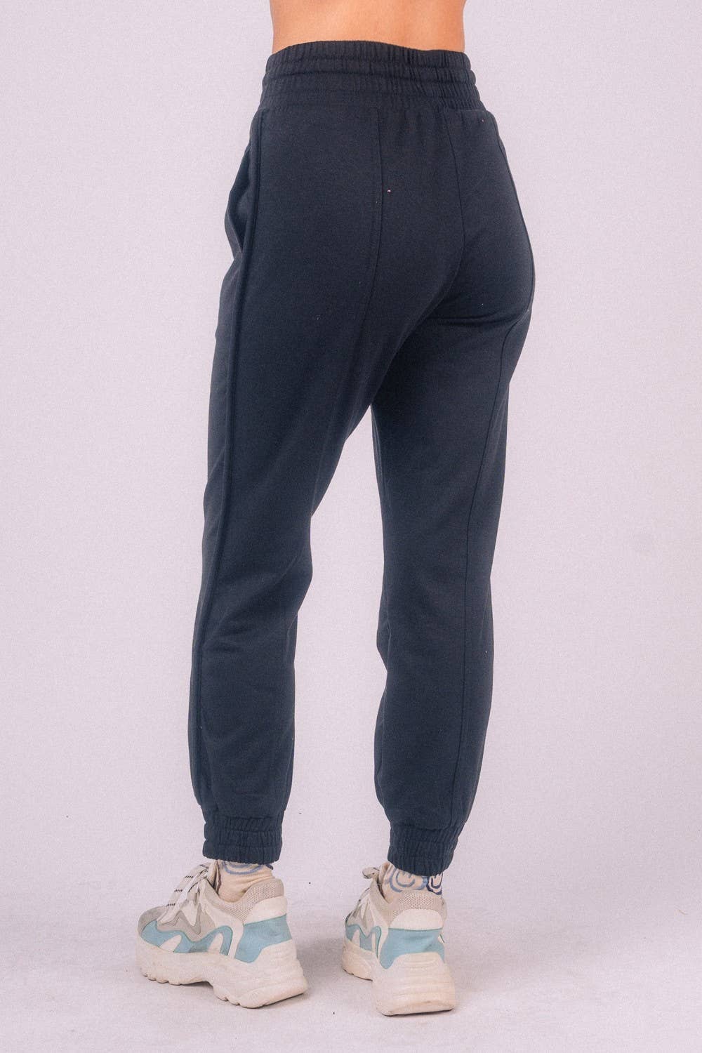 High Waist Solid Knit Jogger Pants