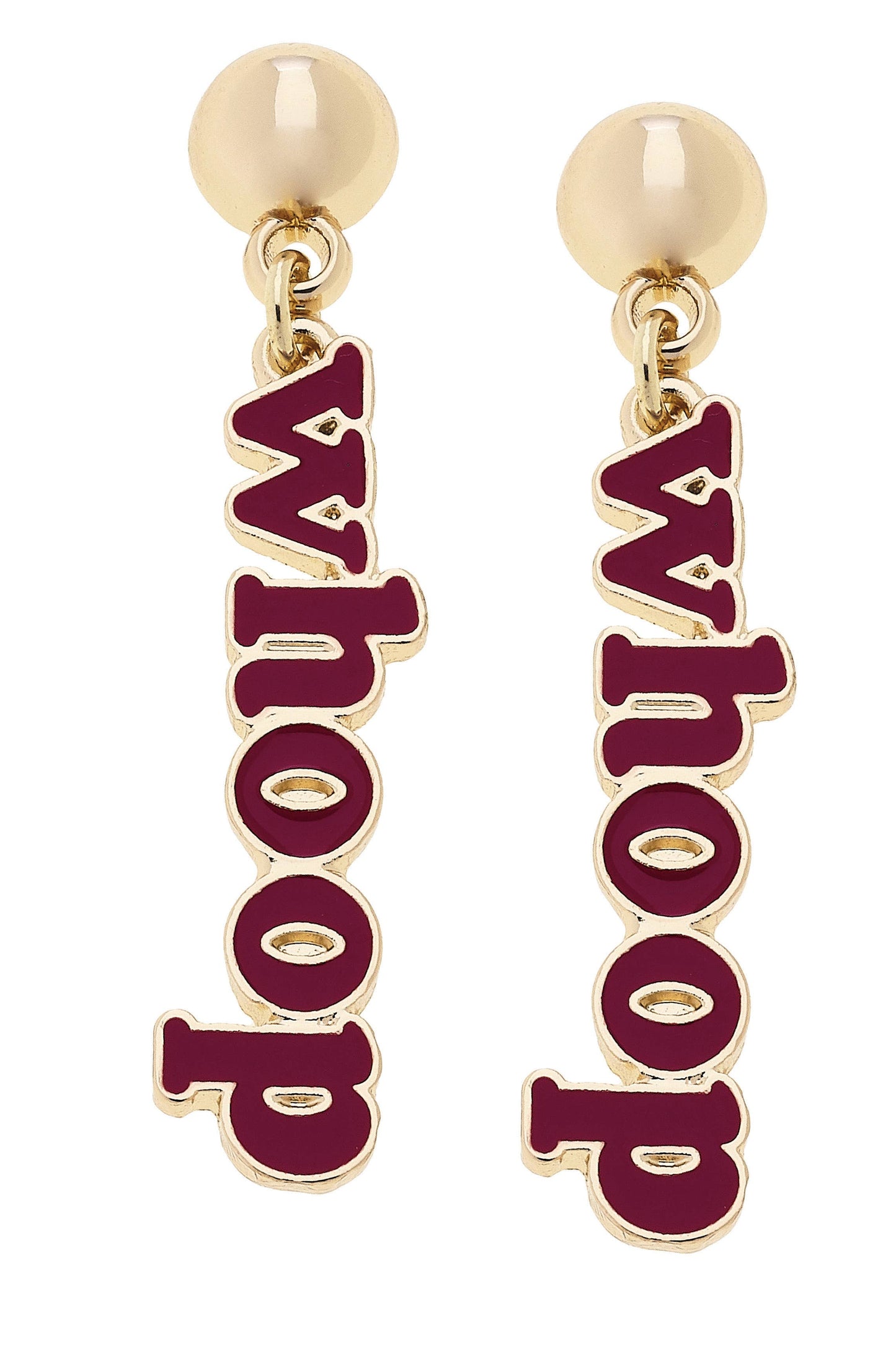Texas A&M Aggies Slogan Earrings in Maroon/Shiny Gold
