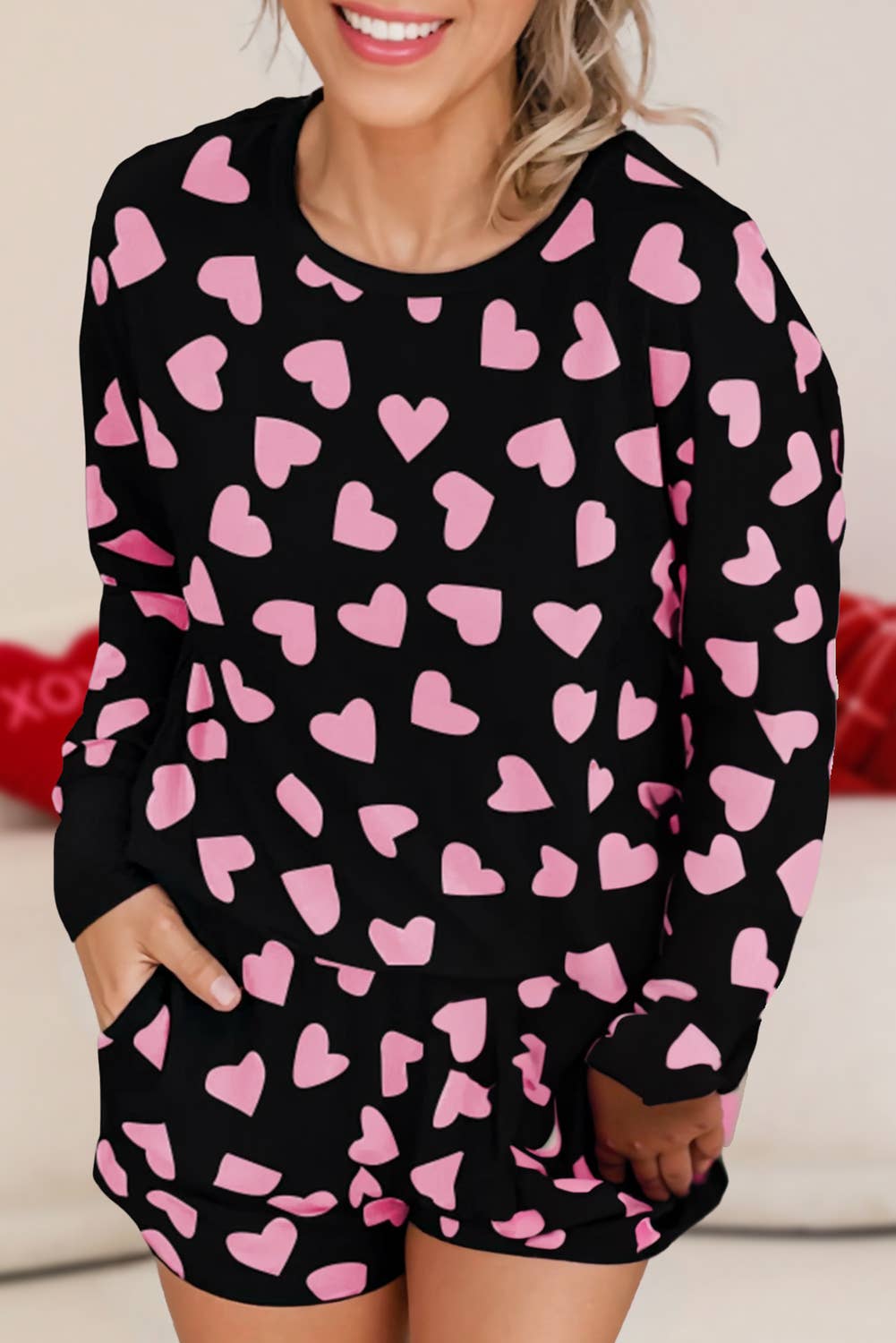 Heart Shorts Pajama Set