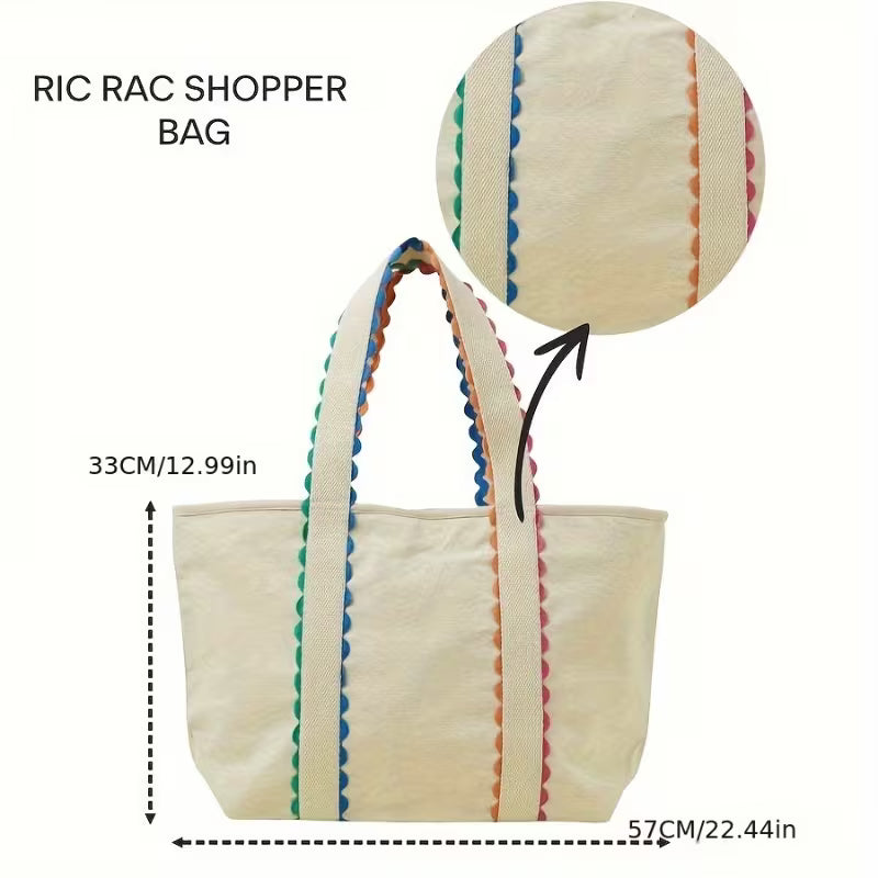 Large Tote with Colorful Edge