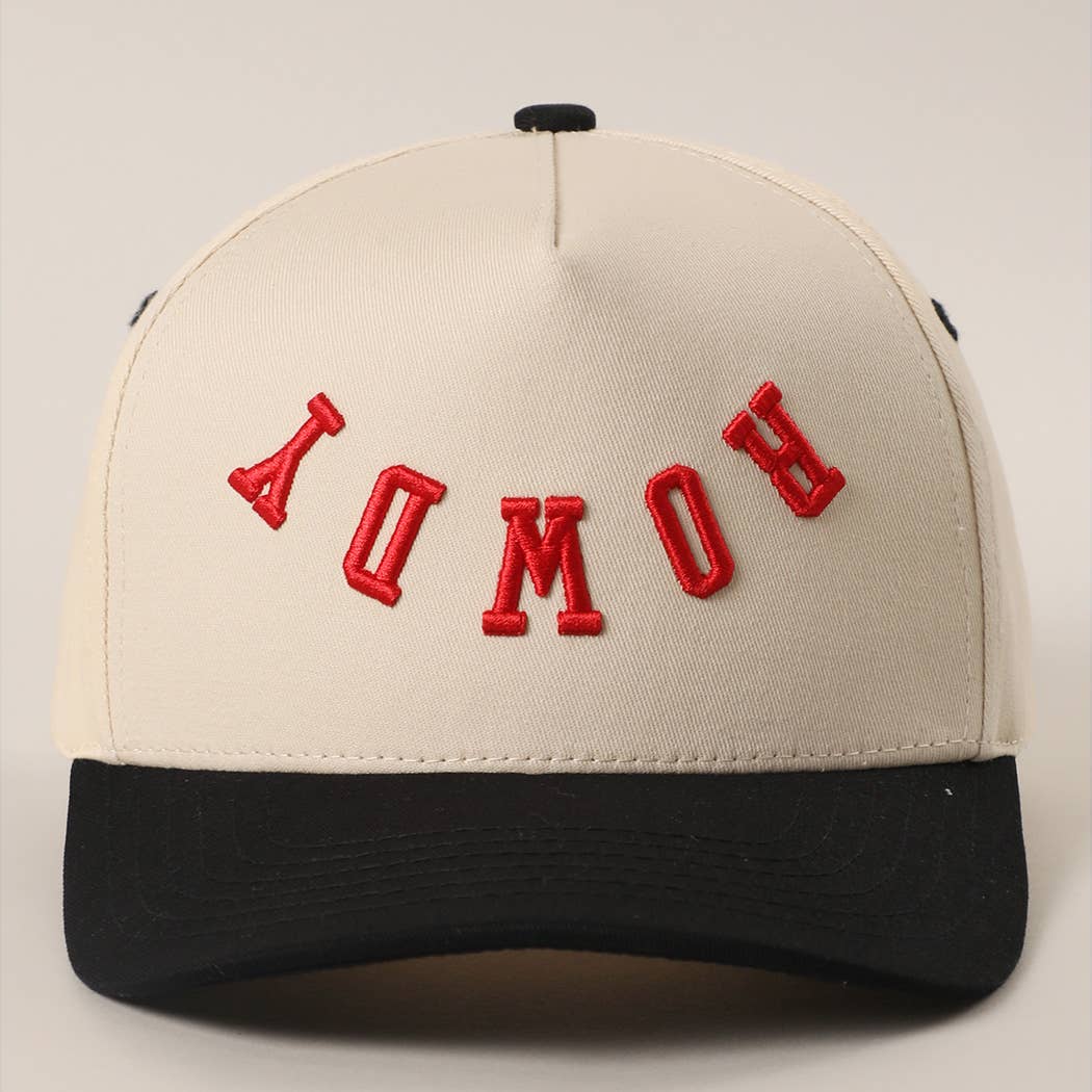 Rowdy Embroidered Two-Tone Beige and Black SnapBack Hat C.C TCM0062 Upside Down  main image 3