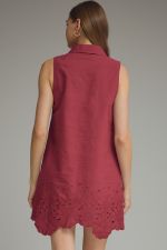 Sleeveless Mini Dress with Scallop Trip