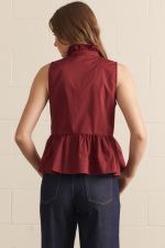 Ruffled Collar Sleeveless Top