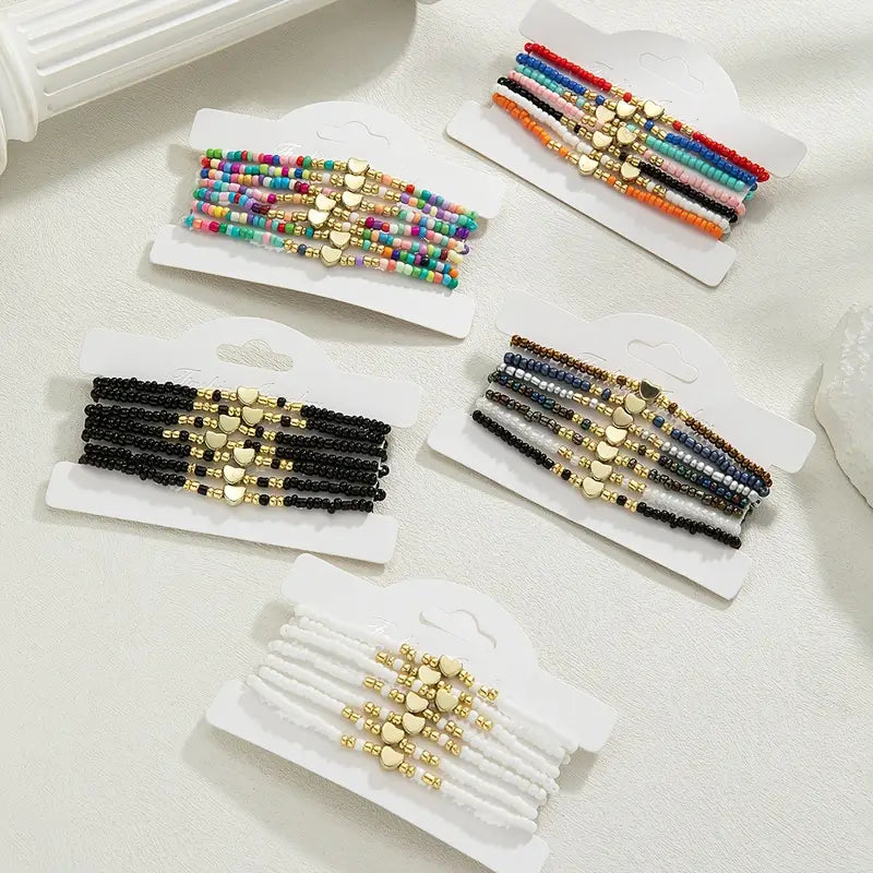 Heart Stretch Multi-Strand Bracelet