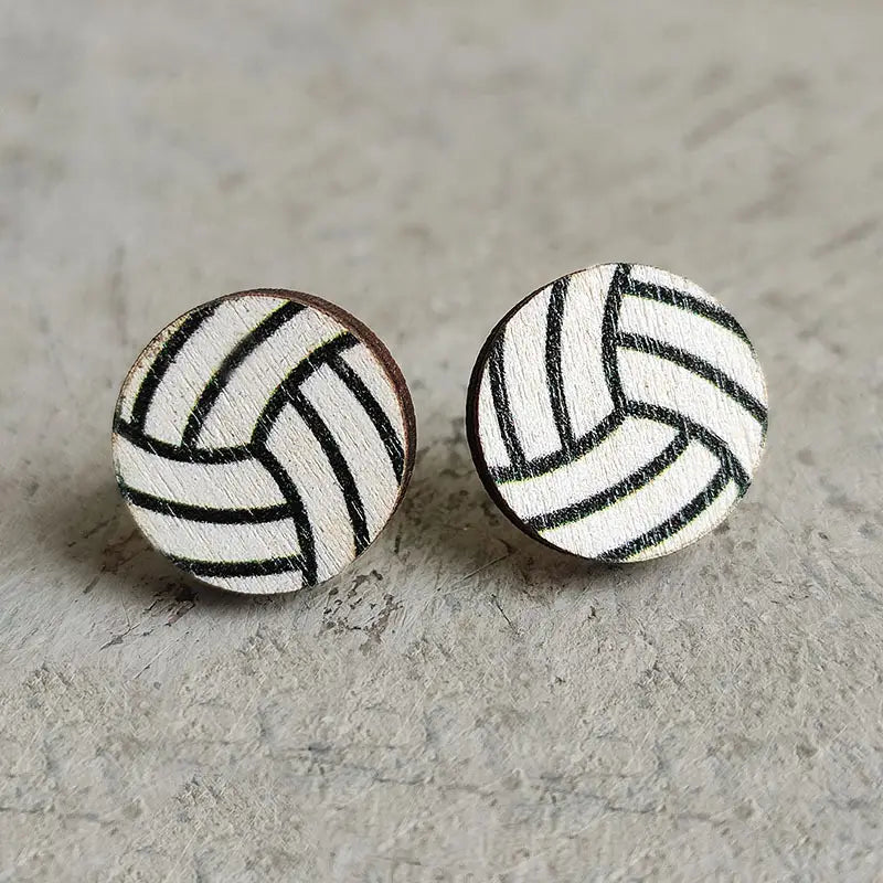 Wooden Sports Earrings